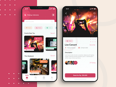 Event App Exploration app design ui ux