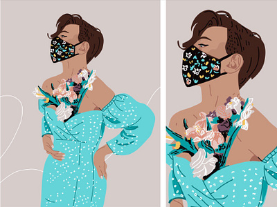 Masks fashion during COVID-19 character coronavirus covid 19 fashion illustration vector