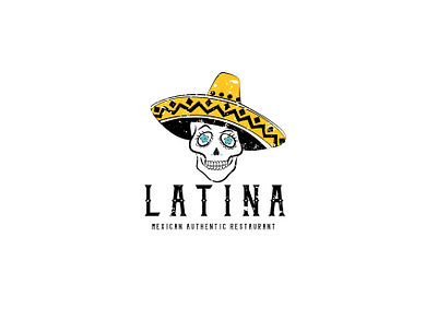 Latina design illustration logo mexican restaurant skull