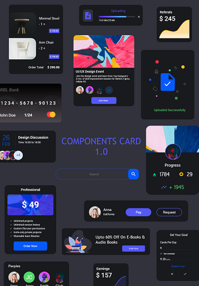 Card Components 1.0 adobexd card card design cards ui component design components composition design freebie icon ios minimal sketch ui uidesign ux webdesign