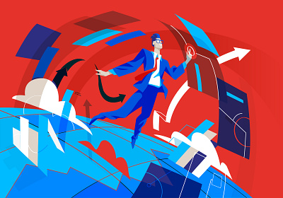 Digital Investments businessman credits earning finance fintech graph hurca illustration interface investments trading trading platform ui user experience user interface ux vector vector arte vectorart virtual reality