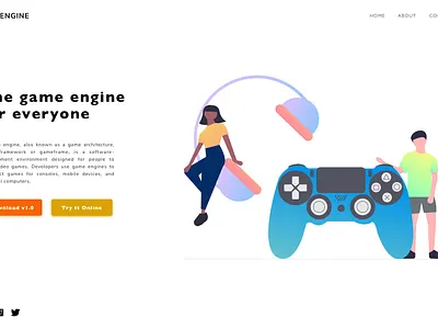 Game Engine Landing Page engine game landin page minimalist playstation xbox