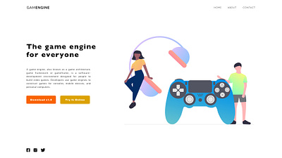 Game Engine Landing Page engine game landin page minimalist playstation xbox