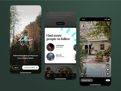 Social Feed for Travel App app cards comment dark feed follow ios like mobile social social app stories story tavel