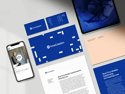 InnoCaption branding branding business card communication hearing identity letter logo logodesign logotype most most studios pattern sound soundwave speech bubble voice webdesign