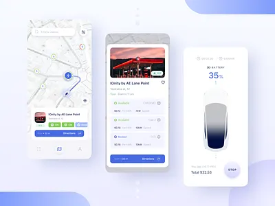 ElectroUA - Charging stations car car dashboard charging concept ecology electric car electro future mobile app petrol stations tesla trend ui volt