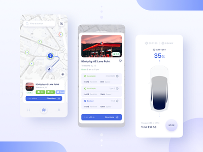 ElectroUA - Charging stations car car dashboard charging concept ecology electric car electro future mobile app petrol stations tesla trend ui volt