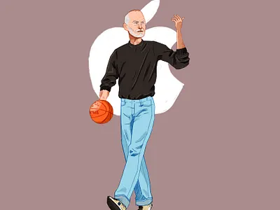 ICONIC BALLIN 01 |. STEVE JOBS apple basketball iconic illustration sketch sports stevejobs technology