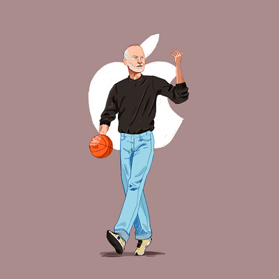 ICONIC BALLIN 01 |. STEVE JOBS apple basketball iconic illustration sketch sports stevejobs technology