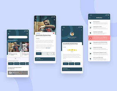 Barbershop Booking App UI Design app clean design exploration fashion app flat ios ui user experience ux