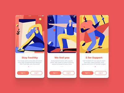 Fitness App Log in screen app branding fitness illustration ui ux