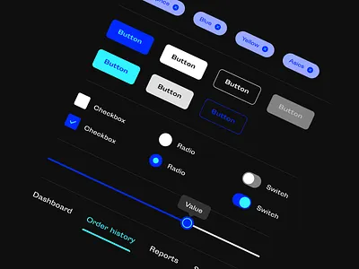Dark Mode UI Elements buttons dark ui darkmode interface ui userinterface ux