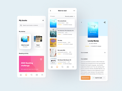 Goodreads Concept - Redesign app book bookshelf bookstore goodreads interface ios ios 11 iphone mobile review ui ux