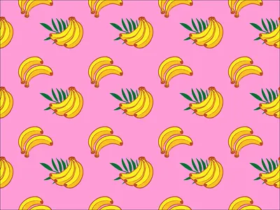🍌Banana pattern 🌿 art artwork colorful illustration pattern pattern art pattern design pink shutterstock typography vector yellow