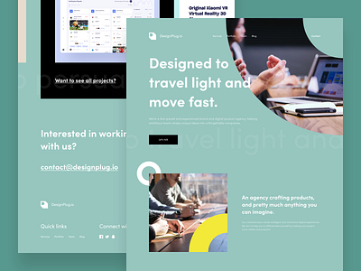 DesignPlug.io Landing Page agency app creative dashboard design desktop digital flat illustration interface ios landing map minimalist mobile splash typography ui ux website