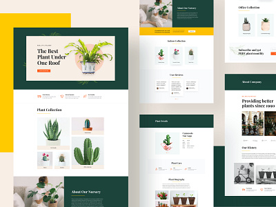 Plant Shop/Nursery Layouts for SP Page Builder Pro green joomla layout layouts minimal design modern layout nursery organic page builder plant shop product design template uidesign web design