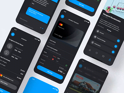 Real Estate Dark Mode iOS UI app apps application app design clean design dark mode design flat rent mobile app real estate real estate agency real estate app rent rental ui ui design ui kit uiux ux