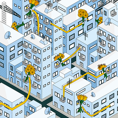 Flowers in times of isolation adobe illustrator illustration isometric quarantine socialdistancing vector