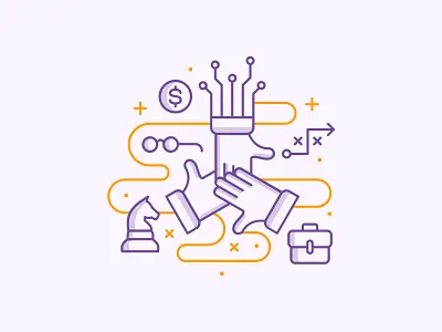 Business Strategy brand and identity brand design brand illustration branding business chess design growth hands illustration linear illustration money management partner business partnership strategy ui ux uxui web illustration