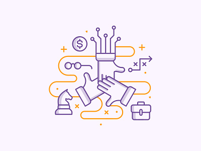 Business Strategy brand and identity brand design brand illustration branding business chess design growth hands illustration linear illustration money management partner business partnership strategy ui ux uxui web illustration