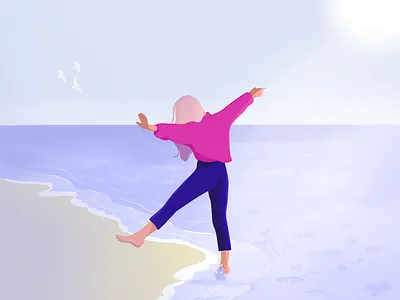 Freedom dancing drawing freedom girlpower happiness happy hour illustration illustrator peaceful procreate quarantine women in illustration