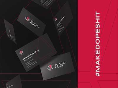 PsychoFilms Redesign Concept black brain brand design brand identity branding bussines card clip company film grey logo logo design music production psycho rebrand rebranding red redesign video