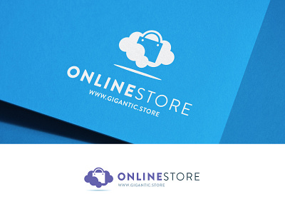 Logo Design Template for Online Store, Shopping Bag and Cloud brand brand design brand designer brand identity branding branding design designer graphic design logo logo a day logo design logo designer logo mark logodesign logos logotype mark sign