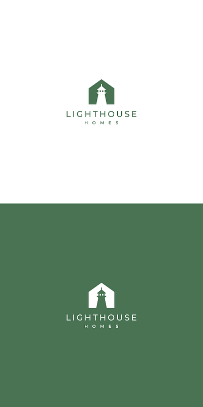 lighthouse homes logo design beacon home house lighthouse logo design minimalist logo negative space property real estate realty simple logo