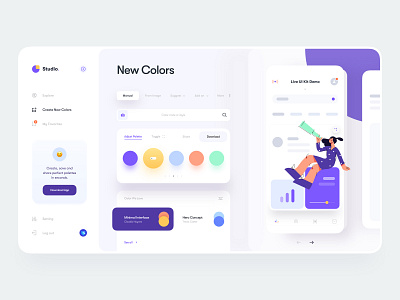 Color Palette Generator app clean color scheme dashboard illustration interface live demo live preview minimal mobile mobile app mockup product design ui ui design user interface ux ux design web web design