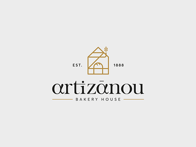 Artizanou bakery house bakery bakery logo brand bread breakfast coffee cursordesign cursordesignstudio design fresh graphic graphicdesign handmade house icon illustration logo monogram morning typography