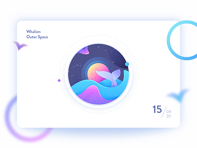 Whalien Illustration illustration outer space whale whale logo whales whalien