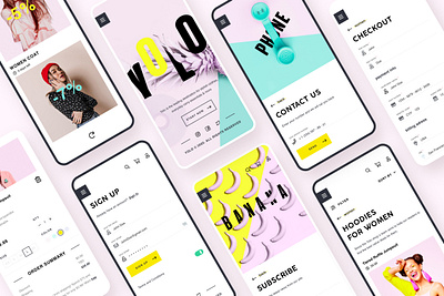 YOLO SHOP app concept creative market ecommerce illustration shot ui ux