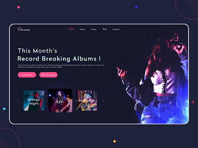 Create a Music Website album app application artist design music music app music player music web app music website musician player playlist product design songs ui ux web design webdesign website