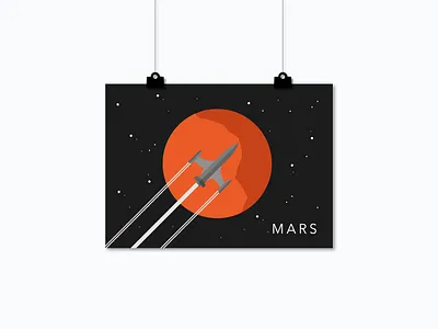 Poster Mars / SPACE SQUAD art work design flat graphic design graphicdesign illustration inspiration mars minimalistic planets poster poster art poster design red planet solar system space space art universe vector wall art