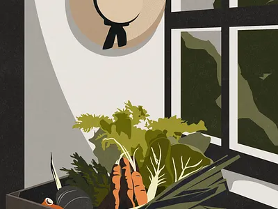 September chores autumn digital food food illustration garden gardener gardening harvest illustration vegetable vegetables