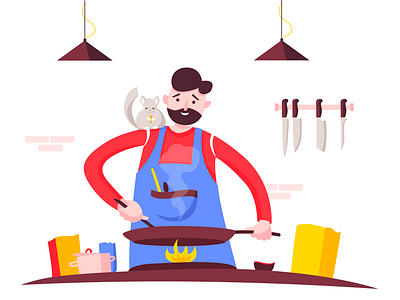 cooking time adobe illustrator chinchilla cooking design illustration quarantine vector