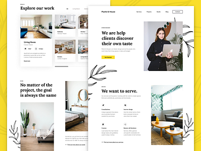 Interior Design - Landing Page branding clean decor design digital figma furniture home homepage interior interior design landing layout minimal modern ui ux web web design