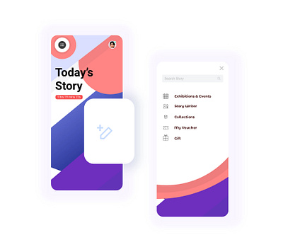 Todays story app app design minimal todays story ui writers