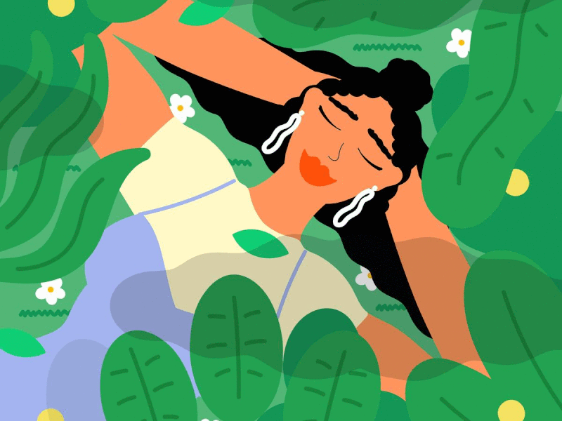 The Outdoors bold bright characterdesign chill colour colourful design fashionillustration female illustration illustrator isolation mindful nature outdoors plants positive relax stayhome vector