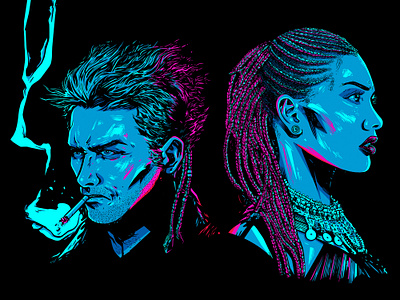 WITCH PUNK drawing graphic novel illustration neon witch