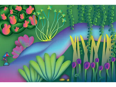 my virtual garden 3d colors colour design dribbbleweeklywarmup garden graphic illustration nature stayhome vibrant weekly warm up wild