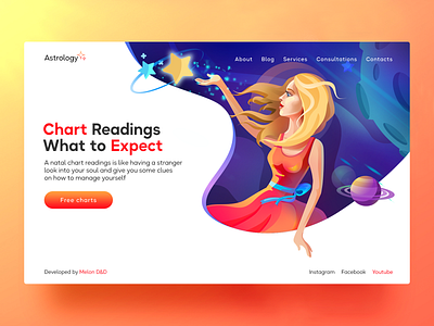 Astrology design illustration sketch ui ux vector webdesign website