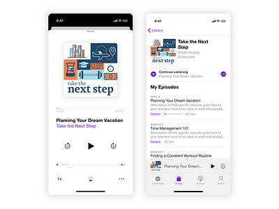 Take the Next Step Podcast Light Mode books coffee daily ui daily ui 009 daily ui challenge dailyui dailyui009 dailyuichallenge education light mode money music music player podcast podcast art podcast design podcast logo travel ui ux user interface