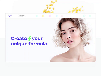 MixEasy project ae animation beauty cosmetics design figma fresh fruits girl hair interface lab landing landingpage shop skin store ui ux web