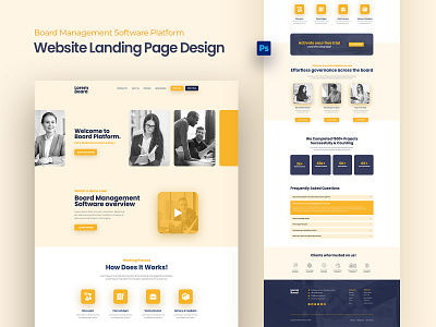 Board Management Home Page UI Design adobe photoshop board management board members board software branding figma graphic design home page design landing page design software ui ui web design web user interface