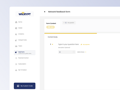 Router Custom Form Creation dashboard depin forms iot product design routers saas telecomms ui ux