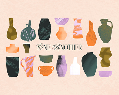 One Another - Sermon Series branding graphic design illustration vases vector