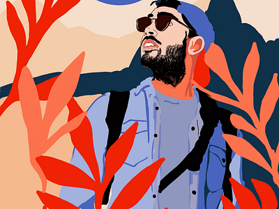 A kind of portrait boy color design dribbble illustration ipad portrait procreate vector