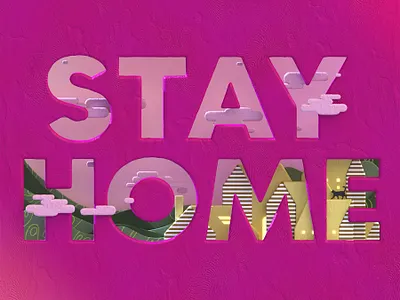 Stay Home, Stay Safe 3dart 3drender design illustration plasticine typography