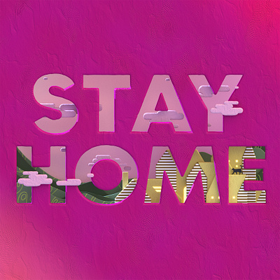 Stay Home, Stay Safe 3dart 3drender design illustration plasticine typography